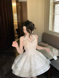 Pretty Ball Gown Halter Ivory Lace Short Mini Formal 8th Grade Homecoming Dresses Summer Middle School Hoco Dress Homecoming Outfits HZ1214