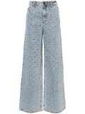 2025 New Design Hot Diamond High-Rise Jeans Women Spring New High Street Broad-Legged Trousers Women HZ0108
