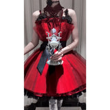 Niulatu Ball Gown Spaghetti Straps Red Summer 16th Birthday Dress Lolita Dress Mini 18th Birthday Outfits Short Lolita Outfit HZ1214