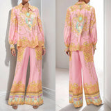 Women's Clothing 2025 Spring New Temperament Elegant Court Style Shirt Trousers New Year's Set HZ0108