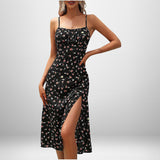 Women's Clothing 2025 Spring New Print Sling Sexy Open Fork Dress HZ0108