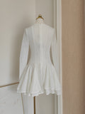 Niulatu A line Scoop Neckline White Holiday Dress Travel Vacation Dresses Short Birthday Dress SD1256