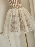 Niulatu A line Spaghetti Straps Lace Holiday Dress Travel Vacation Dresses Short Birthday Dress SD1263