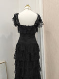 Niulatu Sheath Square Neckline Lace Black Holiday Dress Birthday Dresses Birthday Outfits SD1246