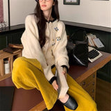 French Small Fragrant Heavy Industry Embroidery Knitting Short Spring New Design Sense Of The Age Of Sweater Women's Tide HZ0108