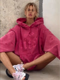 Vintage Washing Water To Make Old Hooded Sweating Autumn And Winter Coat Women's High Street Loose Leisure Tattered Women Loose Thin HZ0108