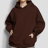 2025 Spring Coat Tunic Temperament Commuting Loose Solid Hooded Pocket Fashion Hooded Hoodie Woman HZ0108