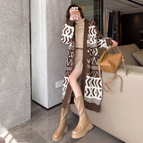 2025 Autumn And Winter Women's Version Of The Long Cardigan Sweater Women's Coat Large Size Loose Knitted Coat Tide HZ0108