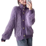 Imitation Of The Marinade Velvet Sweater Women's Cardigan Autumn And Winter 2025 Women's High-End Temperament Loose Knit Coat Woman HZ0108