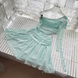 Cute A line One Shoulder Green Chiffon Short Summer Dress Holiday Party Birthday Outfits HZ1214