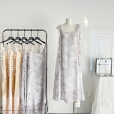 Cute A Line Spaghetti Straps Floral Chiffon Summer Dress Holiday Party Outfits For Girls HZ1214