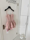 Sexy A line Spaghetti Straps Pink Min Summer Dress Holiday Party Homecoming Dress Birthday Outfits For Teens HZ1214
