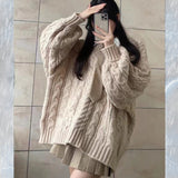 Soft Glutinous Gentle Wind V-Neck Loose-Fitting Cover Solid Color Jasmine Sweater Autumn And Winter Women Wear Knitted Shirt Tops Women HZ0108