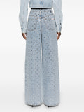 2025 New Design Hot Diamond High-Rise Jeans Women Spring New High Street Broad-Legged Trousers Women HZ0108