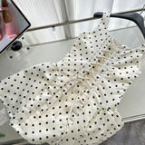 Sexy Ball Gown Square Neckline Satin Ivory Polka Dots Short Summer Dress Holiday Party Outfits For Women HZ1214