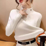 Half-High Water Velvet And Velvet Sweater Women's Autumn And Winter Thick 2025 New Ocean Gas Velvet Top Bottom Shirt HZ0108