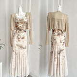 Sweet Mermaid 2 Piece Long Women Summer Holiday Holiday Dresses HZ1214