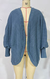 Autumn/Winter 2025 New Lady Fashion Bat Sleeve R-Shirt Loose Knitted Coat HZ0108