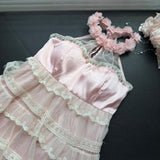 Cute A Line Square Halter Lace Summer Dress Holiday Party Outfits For Girls HZ1214