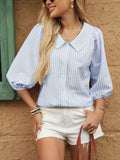 2025TK Summer New Lady Bubble Bubble Sleeve Sweet Doll Shirt HZ0108