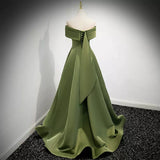 Niulatu Sage Green Satin Prom Dresses Sexy Evening Dress HZ0113