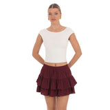 2025 Summer New Lady Tight Belt Anti-Walking Dress Sweet Cake Skirt HZ0108