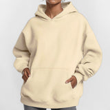 2025 Spring Coat Tunic Temperament Commuting Loose Solid Hooded Pocket Fashion Hooded Hoodie Woman HZ0108