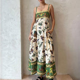 Women's Clothing 2025 Spring New Sexy Big Swing Dress Graffiti Print Sleeveless Sling Dress HZ0108