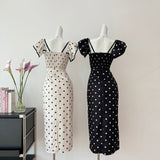 Cute A Line V Neckline Polka Dots Summer Dress Holiday Party Outfits For Women HZ1214