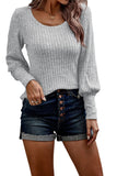 Autumn/Winter 2025 New Lady Pit Grinding Collars Lantern Sleeve Long-Sleeved Top HZ0108