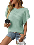 2025 Summer New Lady Collar Double Lotus Leaf Side Short-Sleeved T-Shirt HZ0108