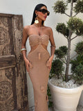 Women's Clothing Hanging Neck-Creutter Folds-In-Up-Back-Up-Sucking Dress HZ0108