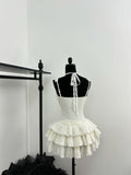Cute Spaghetti Straps Ballet Skirt Ruffles Summer Dress Holiday Party Outfits For Women HZ1214