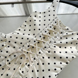 Sexy Ball Gown Square Neckline Satin Ivory Polka Dots Short Summer Dress Holiday Party Outfits For Women HZ1214