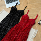 Sexy Mermaid Spaghetti Straps Sequin Birthday Party Dress Summer Holiday Outfits For Women HZ1214