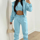 2025 Women's Clothing Fashion Casual Plus Velvet Hoodie Three-Piece Set Women's Winter HZ0108