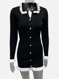 In The Autumn Of 2025, The New Women's Cuff Skirt Is Hem Wood Ear-Stuffed Decorative Temperament Knitted Short Skirt HZ0108
