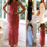 Niulatu And Summer 2025 New Sleeveless Sleeveless Loose Waist Two Sets INS Vacation Loose Skirt Suit Women SPCP