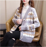 Autumn And Winter Red Rhyme Sweater Cardigan Jacket Women's New Loose Lazy Wind Women's Knitwear In The Spring And Autumn Of 2025 HZ0108