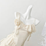 Sexy High Low Spaghetti Straps Floral Lace Summer Dress Holiday Party Outfits For Women HZ1214