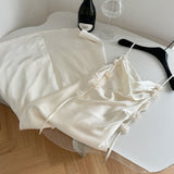 Cute A line Spaghetti Straps Champagne Floral Long Satin Summer Dress For Women HZ1214