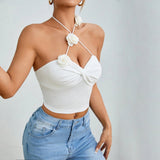 Women's Vest Sling Women 2025 New Inside And Outside Wearing Hottie Design Three-Dimensional Flower Slings HZ0108