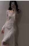Niulatu Sheath Off The Shoulder White Lace Beach Dress Women's Vacation Dresses Birthday Dress SD1242