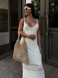 French Temperament Gentle Sexy Silk Dress With Sling Dress Women's Spring And Summer High-End Feel-Up-Pair Knitted Dress HZ0108