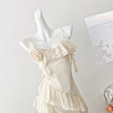 Sexy High Low Spaghetti Straps Floral Lace Summer Dress Holiday Party Outfits For Women HZ1214