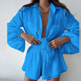 Spring 2025 New Women's Fashion Trend With Bubble Sleeve Tops Casual Fashion Set HZ0108