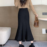 Fishtail Knitted Half-Body Dress Women's Spring And Autumn Winter 2025 New High-Waisted A-Word Bag Hip Pendant Long HZ0108