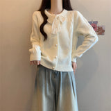 Butterfly Lace Lace Women's Sweater Jacket Autumn And Winter Small Lazy Style Design Knitted Open Shirt HZ0108