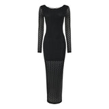 French Elegance Style Dress Female Senior Feeling Nightclub Party Sexy Perspective Hip Dress Dress HZ0108