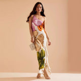 Niulatu Spring And Summer New Slanted Shoulder Positioning Printing Dress INS Leisure Vacation Loose Dress SPCP